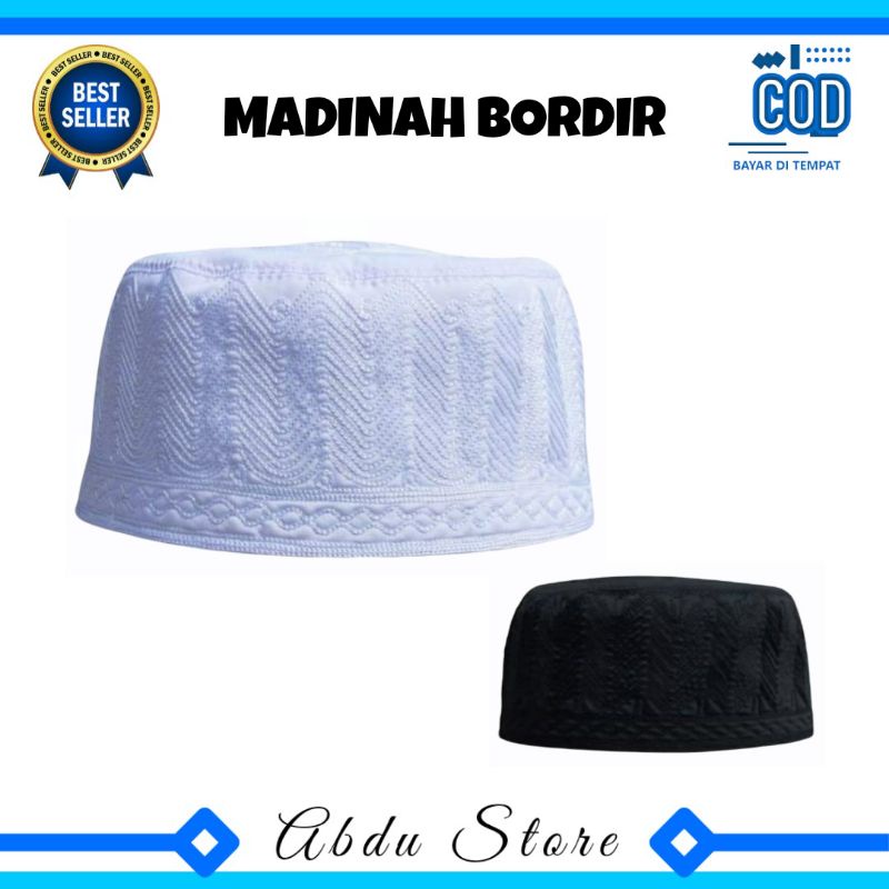 Peci Kopiah Haji MADINAH Anak Dan Dewasa Murah , Peci Madinah Bordir , Kopiah Madinah , Songkok Madi