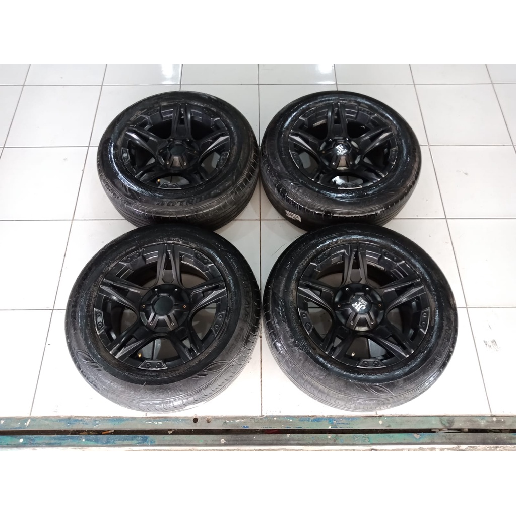 Pelek Mobil Seken Murah Merk JF Series Ring 16 Lubang Baut5x114 Ban 215 65 R16 Black