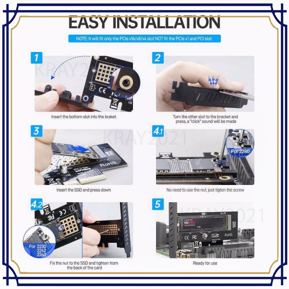 M.2 NVME SSD to PCI-E 4.0 X4 Expansion Adaptor Card -AP322