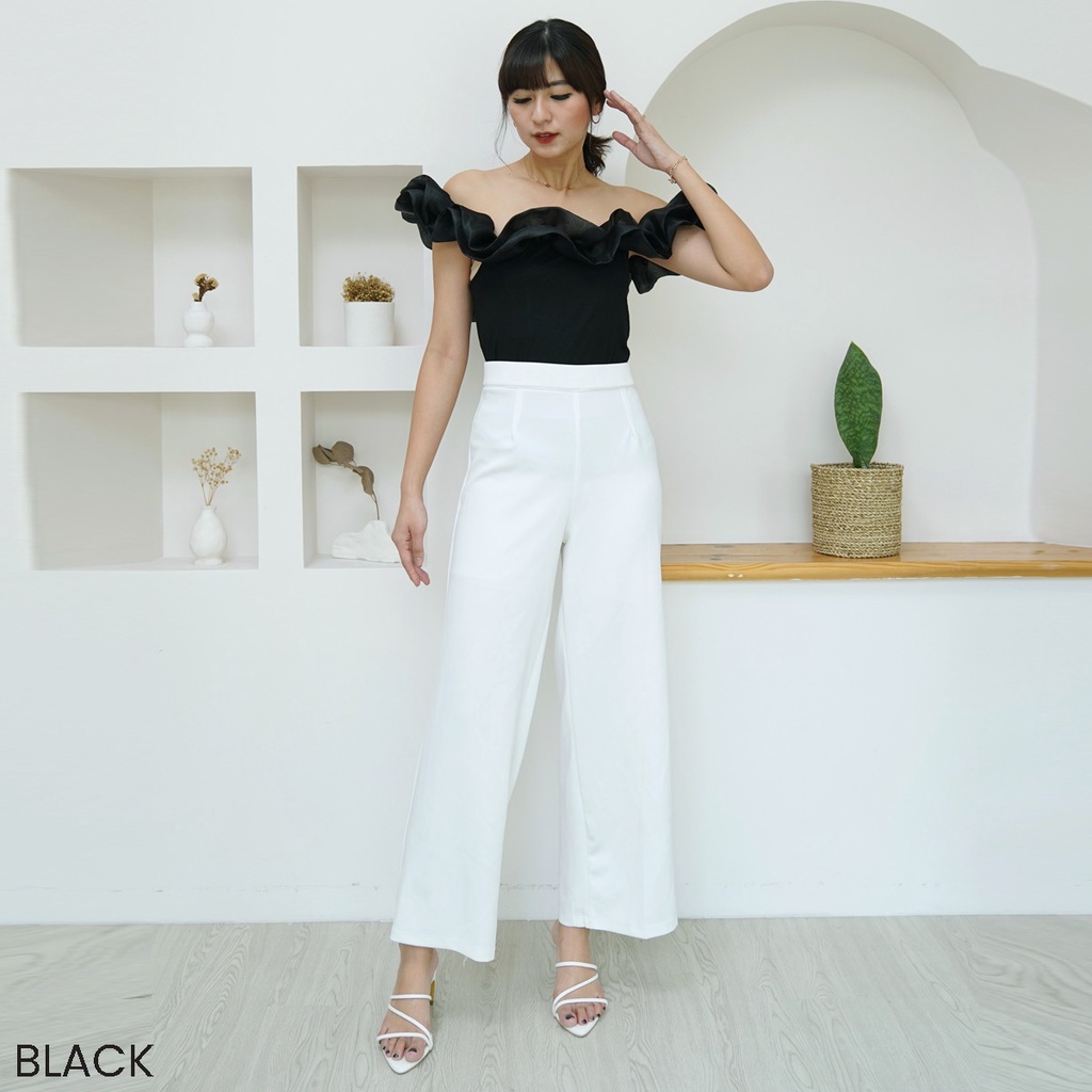 Sabrina Ruffle Top Organza Hyesin Atasan Blouse Wanita