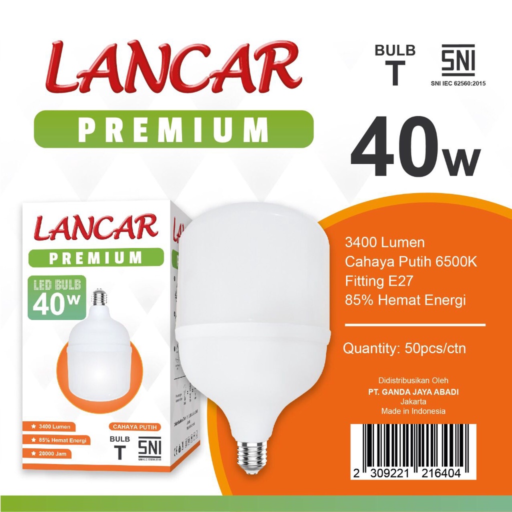 Capsule Lampu Led LANCAR PREMIUM T Bulb 40w 40 Watt Bohlam Led Kapsul