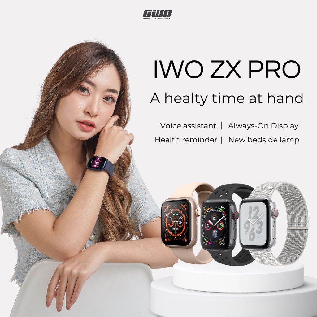 New BERGARANSI IWO ZX PRO WIRELESS CHARGER( BISA TELEPON DAN ANGKAT TELEPON )SMARTWATCH