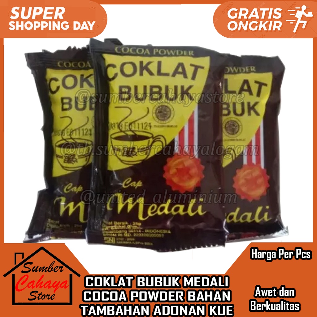 

COKLAT BUBUK MEDALI 25GR COCOA POWDER 25 GR SACHETAN SACHET BAHAN TAMBAHAN ADONAN KUE COKELAT MINUMAN MINUM SERBUK PUDER CHOCOLATE Belgian VANHOUTEN VAN HOUTEN KOKOA ROMAN ROYAL Dark PAHIT MANIS CAMPURAN BAHAN