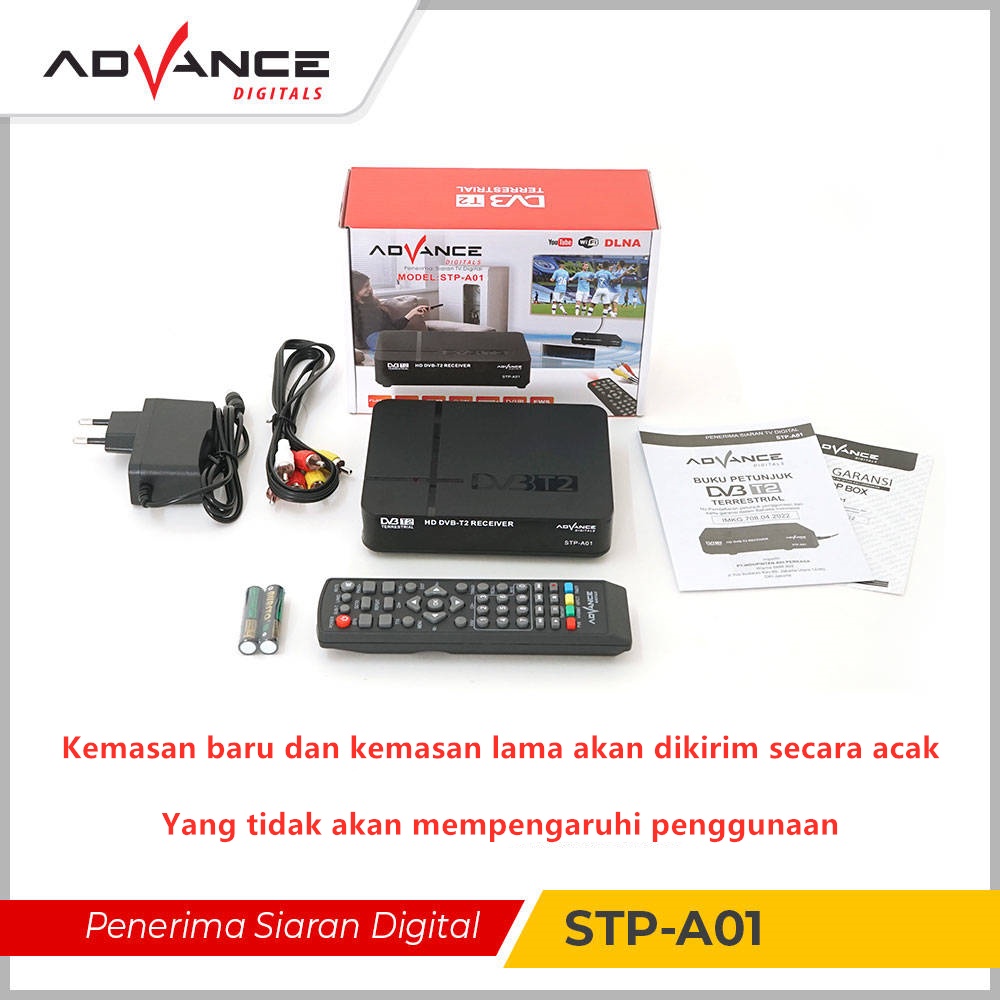 【Garansi 1 Tahun】Advance Set Top Box TV Digital DVB T2 HD EWS Receiver Penerima Siaran Bisa Youtube