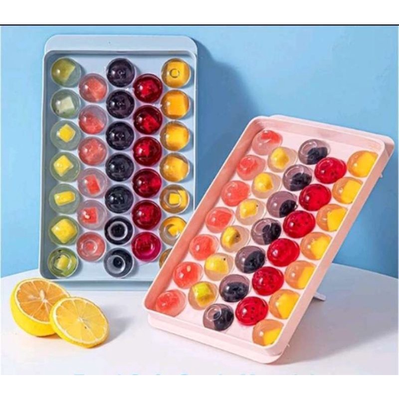 (RS)Cetakan Es Batu Bulat 33 / Cetakan Jelly Round Ice Cube Tray 33 Slot 33 butir