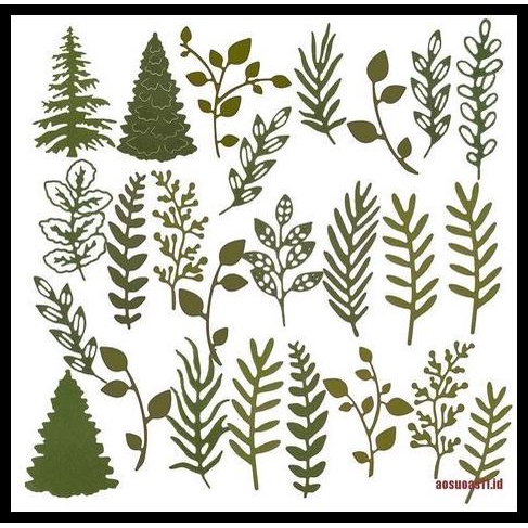 

Promo Cutting Dies - 25Pcs Plant-Shaped Cutting Templates (Paket Hemat)