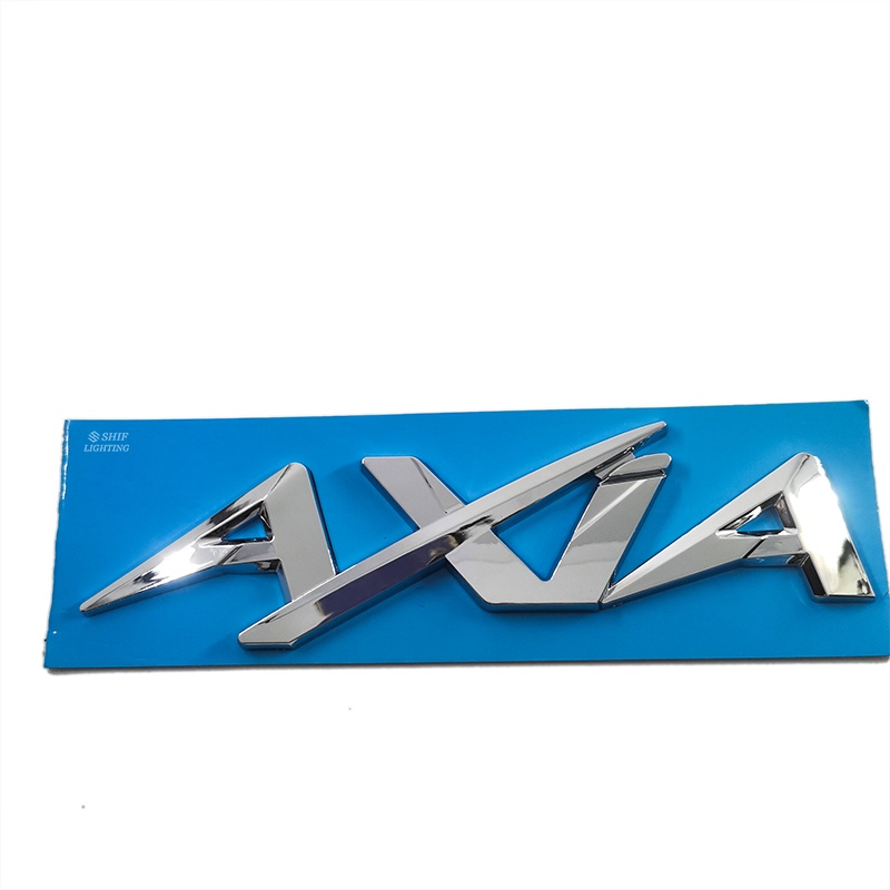 1x ABS Chrome Hitam AXIA cLetter Mobil Auto Rear Trunk Emblem Sticker Badge Decal Pengganti PERODUA AXIA AXIA