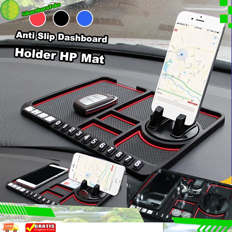 (NCS) HP Holder Mat Alas Mobil Dasbor Anti Slip Car Dashboard Mounting Phone Handphone