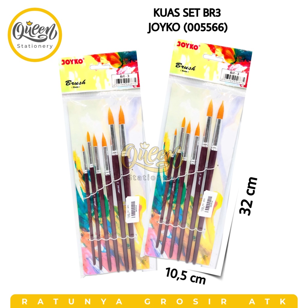 

1 SET KUAS SET BR3 JOYKO PAINT BRUSH ALAT LUKIS (005566)