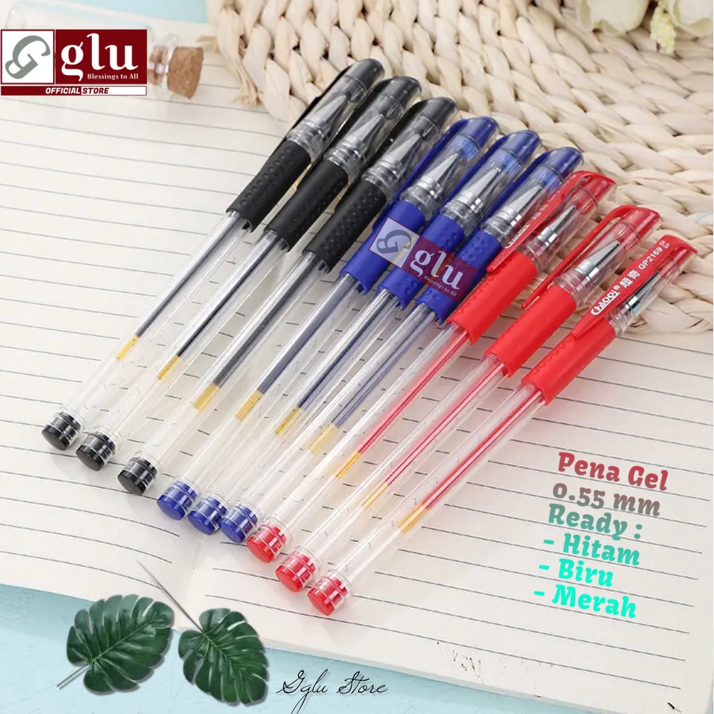 

Pulpen Cair Tinta Hitam Biru Meah Pena Gel 0.55 mm Standard Pulpen Gel Standard Cair Alat Tulis REFILL