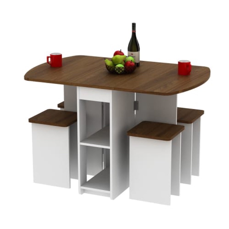 Gratis Ongkir - Set Meja Makan Lipat Padma Coklat Informa