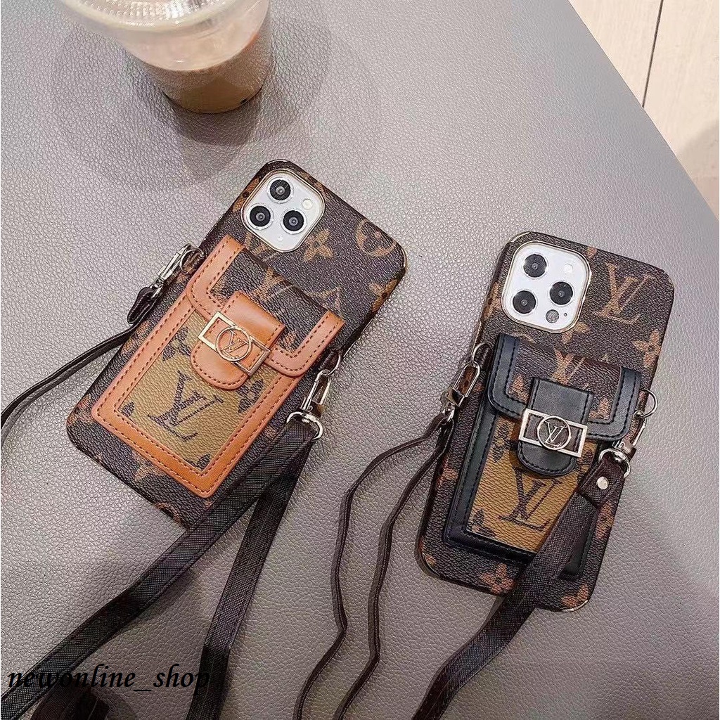 Soft case tas pocket ID card LV for Iphone 6 6S 7 8 7+ 8+ X Xr Xs Max 11 Pro 12 Mini Max 13 14 14+ P