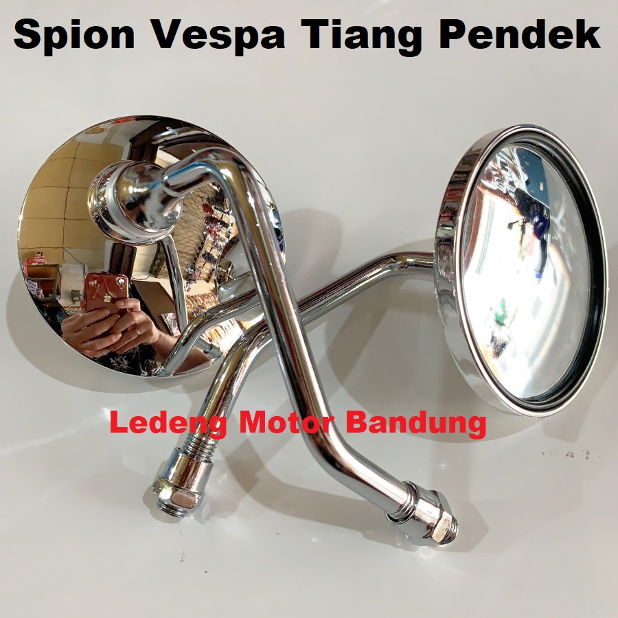 Spion Model Vespa Tiang Pendek untuk Motor Honda Yamaha Suzuki Kawasaki