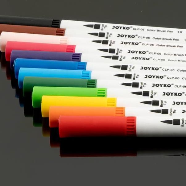 

~ Color Brush Pen / Pena Kuas Warna Joyko CLP-06 / 12 Warna / Color Terjangkau