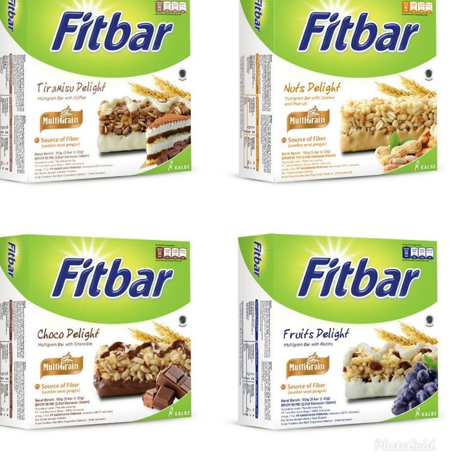 

[PRODUK 8JF90] Fitbar Cemilan Multi Grain Instan Untuk Diet 1 box isi 5pcs x 22 gram 0RS