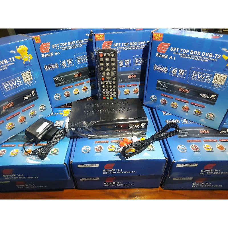 STB (Set top box) EVINIX DVB-T2 Biru