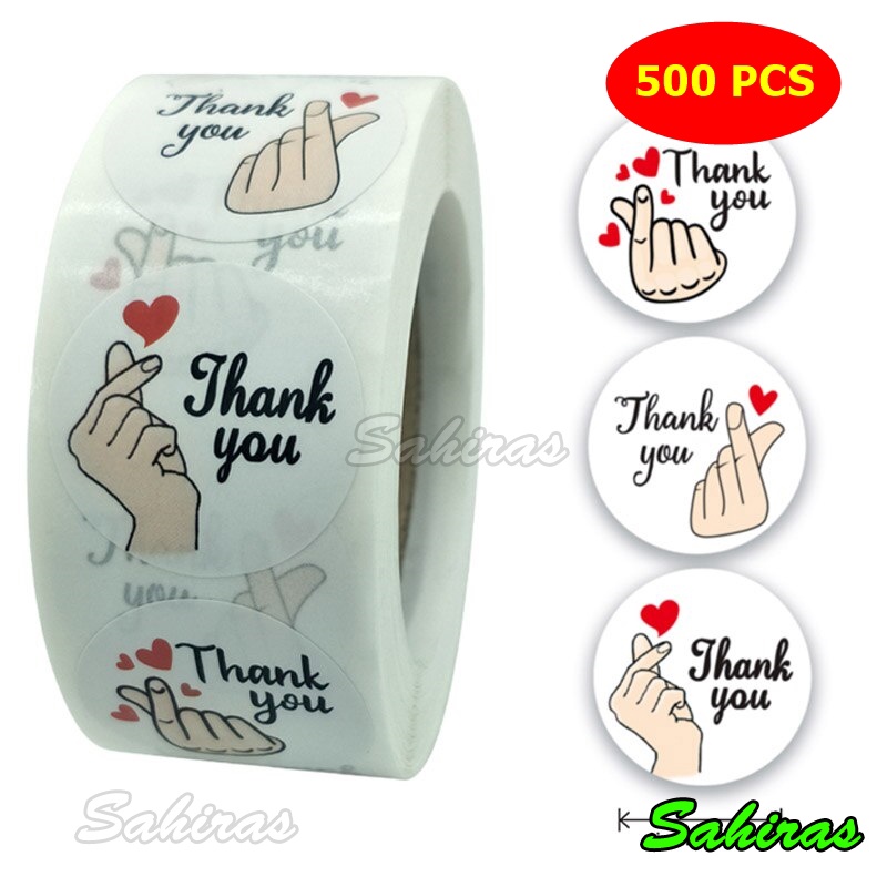 

Stiker 500pcs per Roll Label Thank You Saranghaeyo Untuk Packing Kemasan Paket