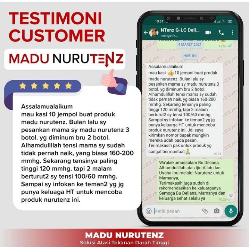 Madu NURUTENZ Asli Obat Darah Tinggi Hipertensi Original Menjaga Kesehatan Jantung 280 gram