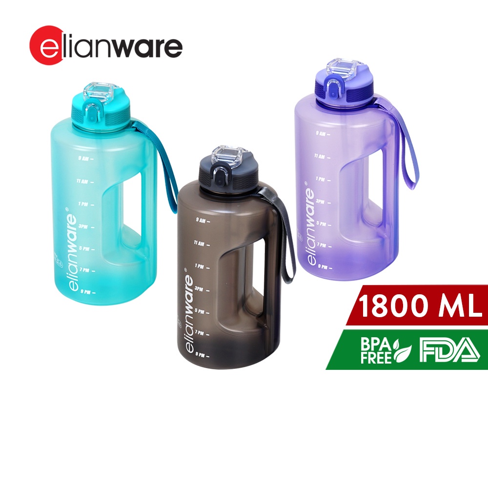 Elianware BPA Free Botol Sport Outdoor Botol Tumbler with Straw (1800ml) E-1169