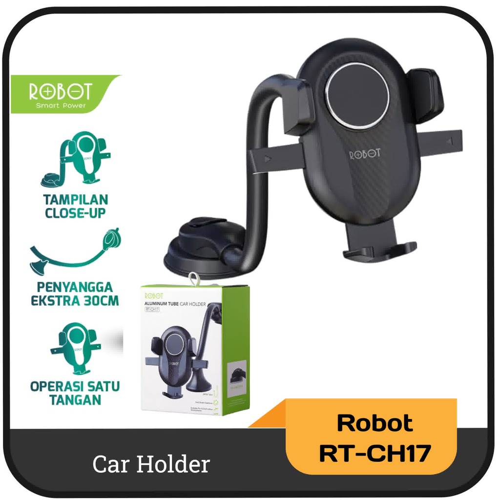 Car Holder Holder Mobil Aluminium Tube Original Robot RT-CH17 - Black