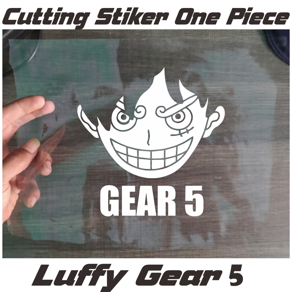 Cutting Stiker/Sticker Motor/Mobil/Pick Up Siluet Luffy Gear 5/Stiker Gear 5 Luffy