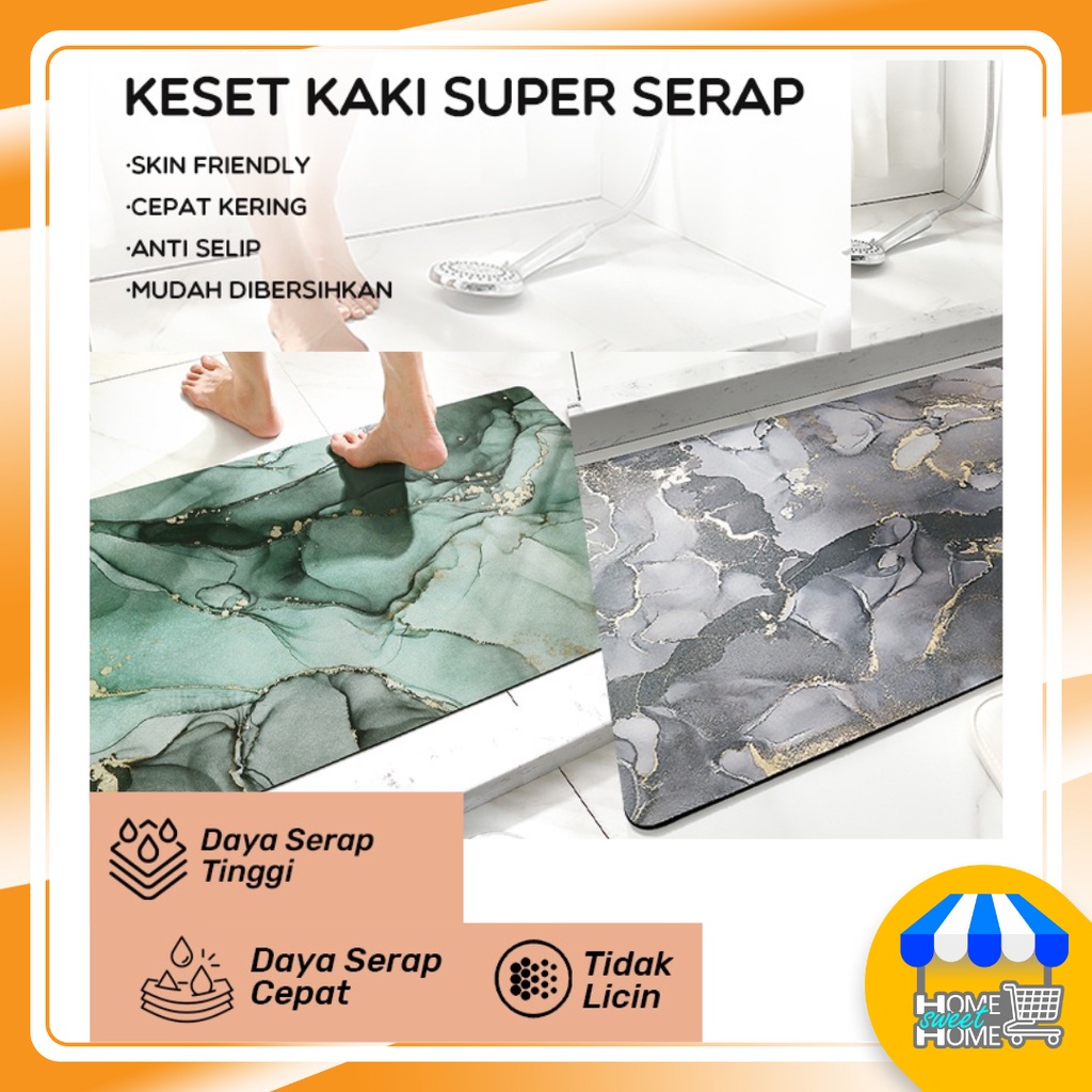 Keset Kaki Daya Serap Tinggi Bagus Murah Bonbox BMV10 60 x 40 cm Skin Friendly Mudah Dibersihkan