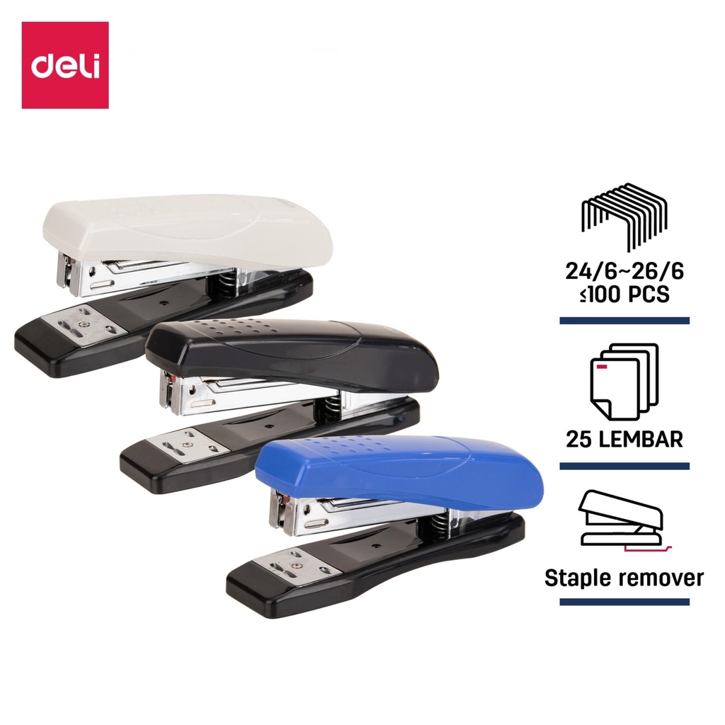 STAPLER STAPLES BESAR NO.3 HD-50 DELI 0325 24/6 26/6 HEKTER STEPLER WARNA WARNI