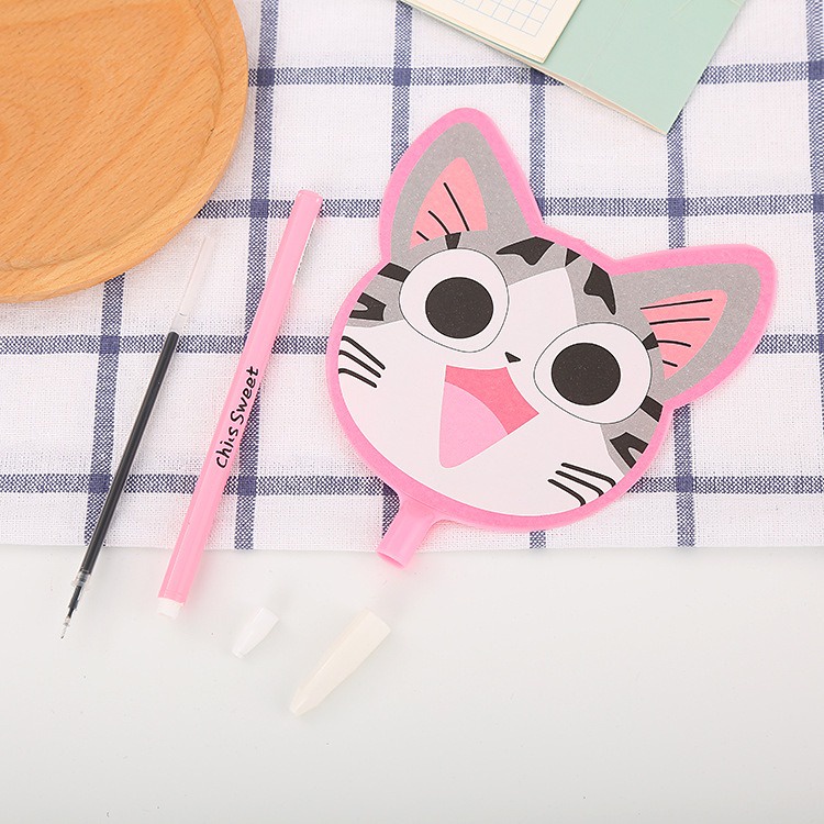 4pcs Pena Pen Pulpen Kipas Motif Kucing OSM-ST0087