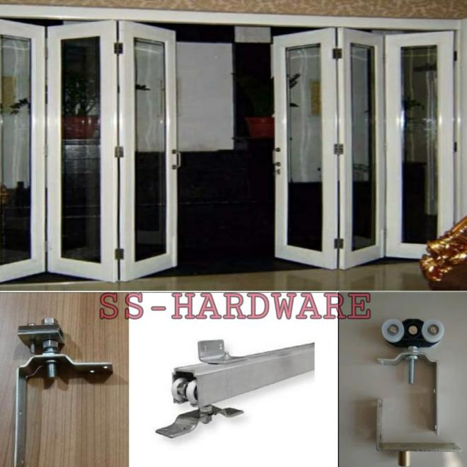 Rel Pintu Lipat Complete Set 3 Meter (4 Daun Pintu) 2 Arah
