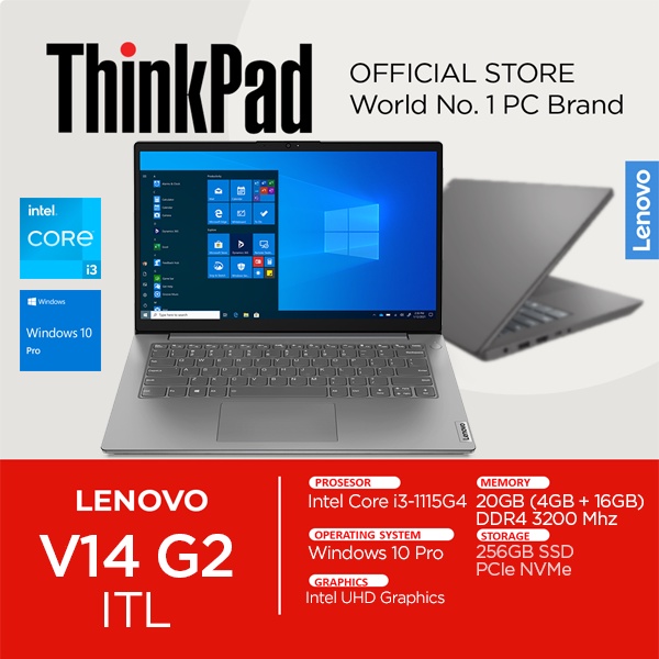 Lenovo V14 G2 ITL Core i3 1115G4 20GB RAM 256SSD Windows 10 PRO 14 inch HD Laptop 3CID