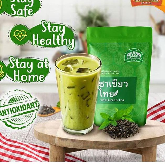 

Siam Elephant Green Thai Tea 200GR Daun Teh Hijau Produk Thailand ぼ