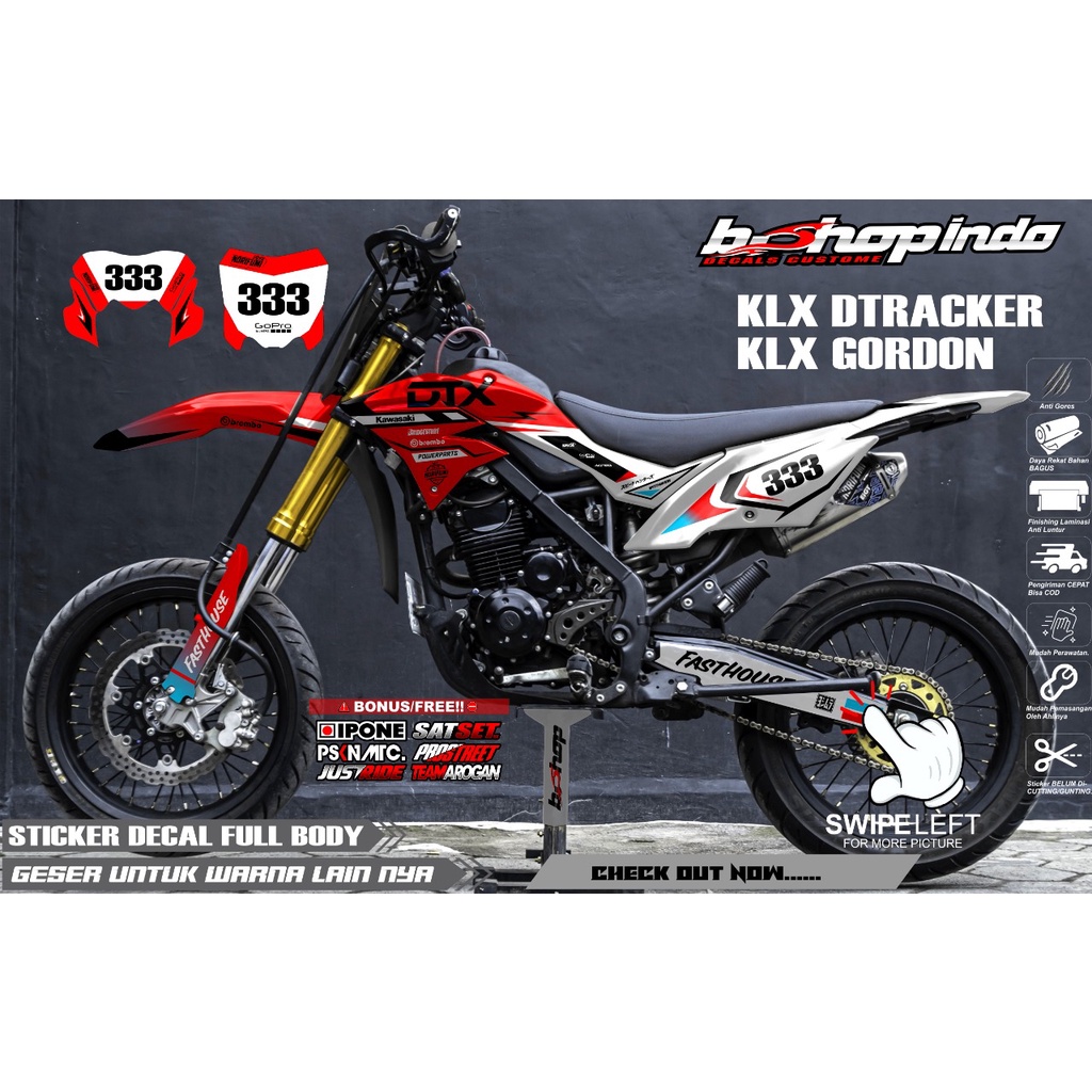 DECAL STIKER KLX DTRACKER GORDON NEW VARIASI DTX