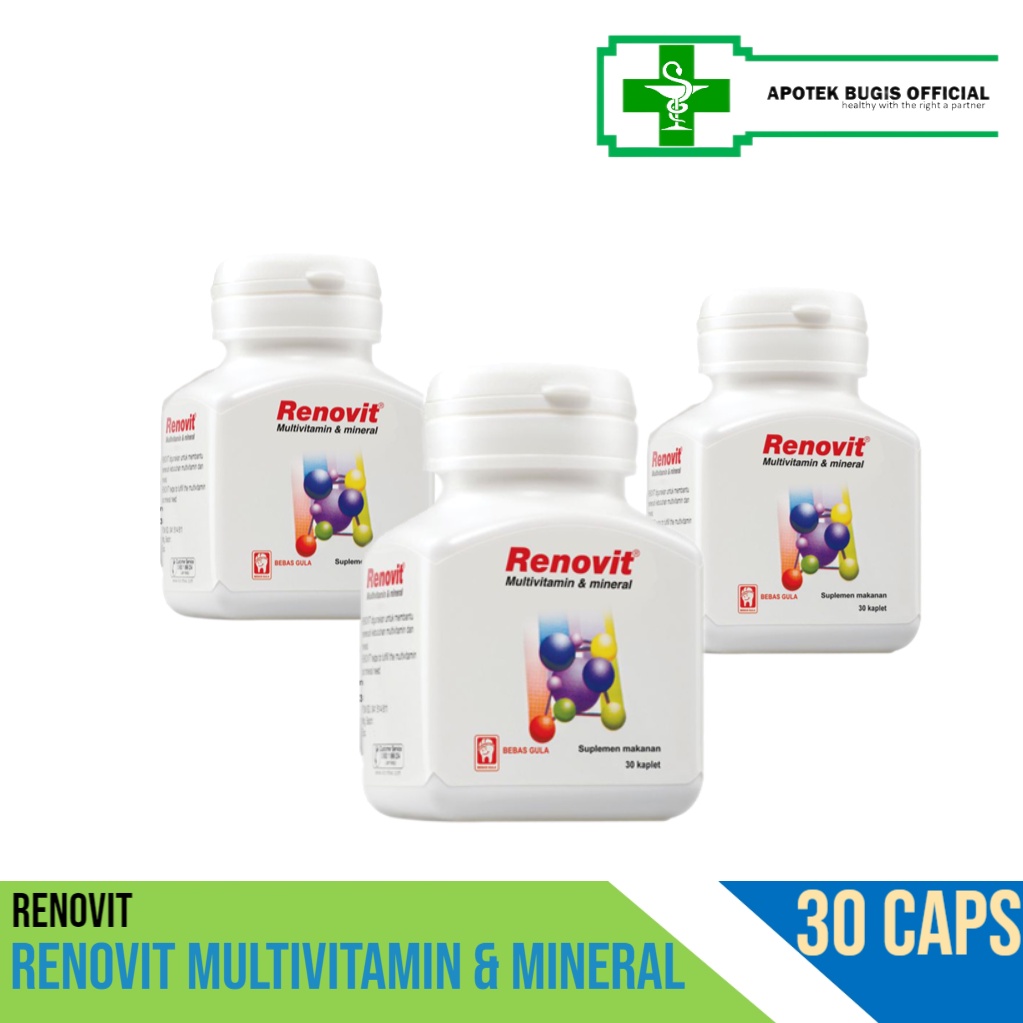 Renovit Multivitamin &amp; Mineral Botol Isi 30 Tablet Suplemen Tubuh
