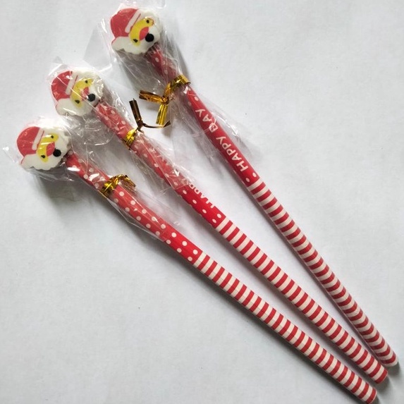 6 pcs Pensil Penghapus Natal Natalan Santa Clause Sinterklas Merry Christmas OSM-ST0199