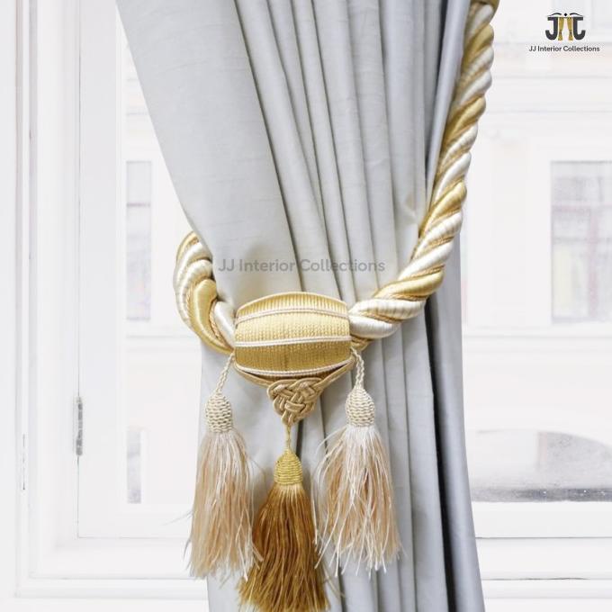BISA COD Tassel Tusel Tasel Tussel tali gorden aksesoris Besar D#1 Cream Gold /GORDEN JENDELA/GORDEN