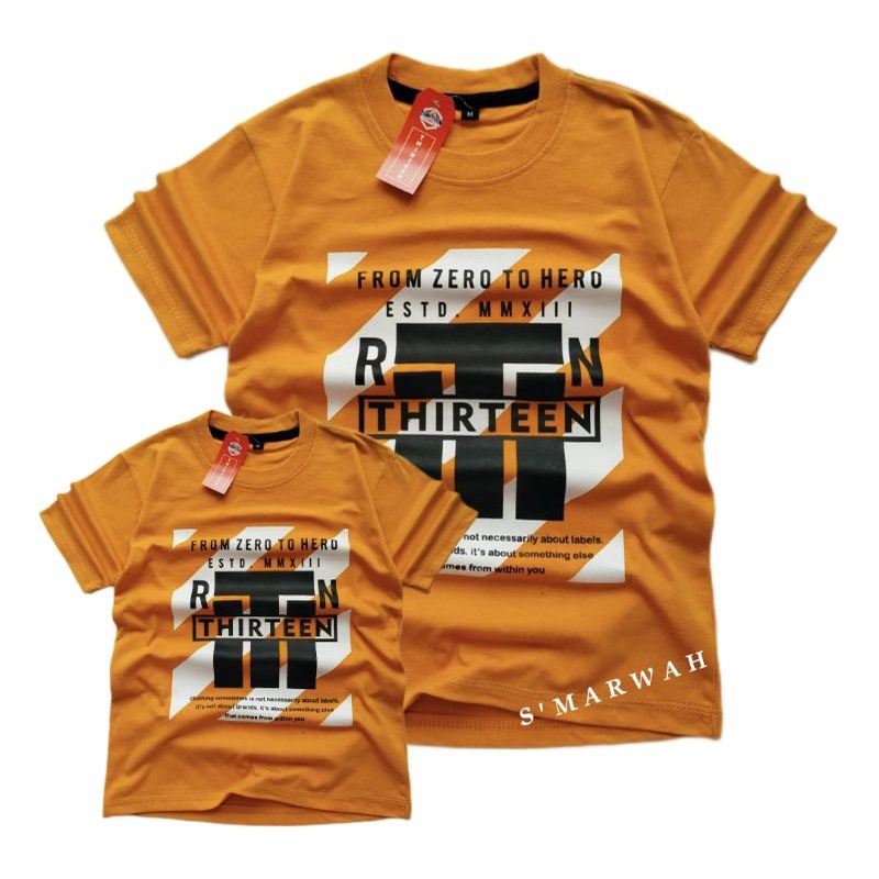 (COUPLE) DEWASA ANAK Kaos Distro  thirteen terpopulee