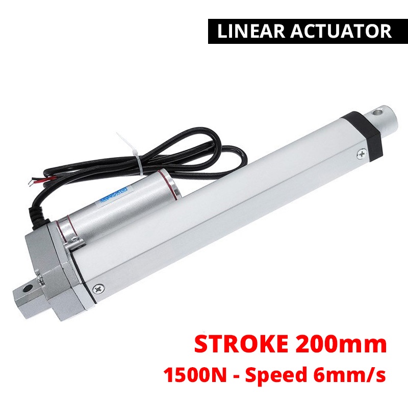 Actuator Electric Linear Motor Controller 200mm Stroke 1500N 12V 6mm/s