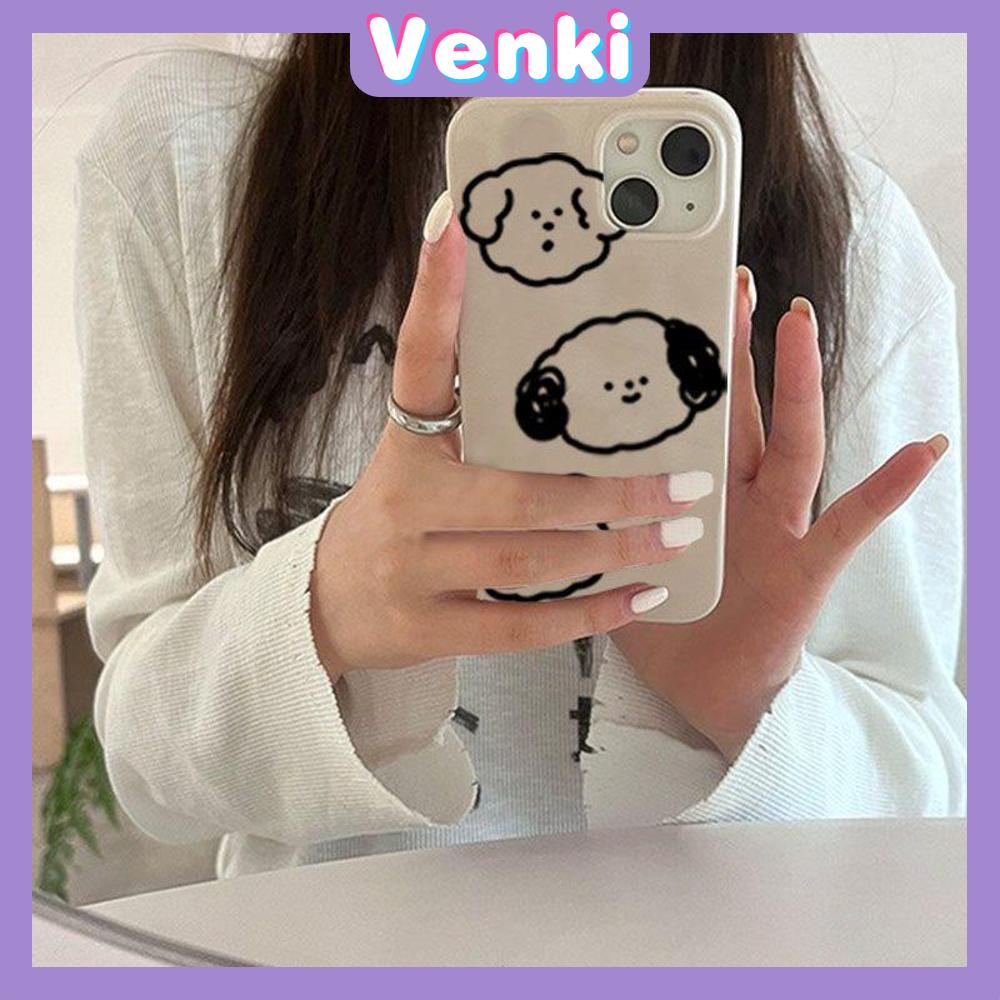 Case iPhone 14 Pro Max Soft TPU Candy Case Cute Graffiti Line Dog Glossy Khaki Case Camera Protection Shockproof For iPhone 13 12 11 Plus Pro Max 7 Plus X XR