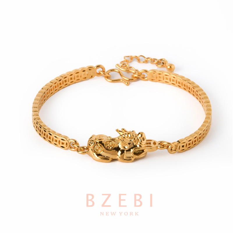 Bzebi Saudi Gelang Emas 24k 916 Klasik Dengan Kotak Penyimpanan 510b