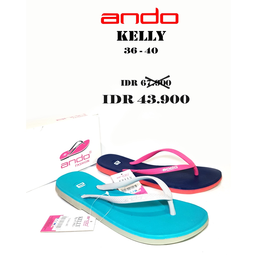 ANDO - KELLY Sandal Jepit Wanita Size 36 - 40 - Sandal Fashion