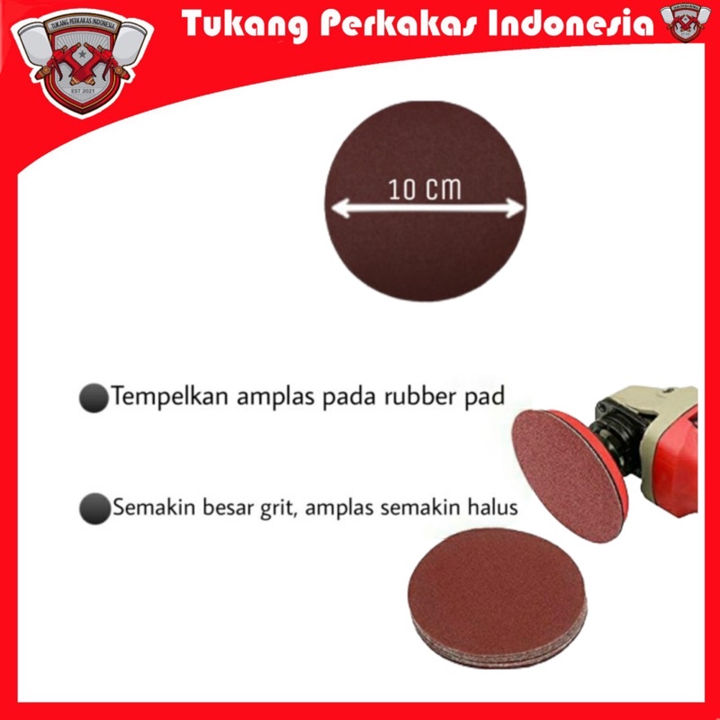 Amplas Bulat velcro 4 inch Kertas Amplas Amplas Tempel Grit 60 80 120 150 180 240