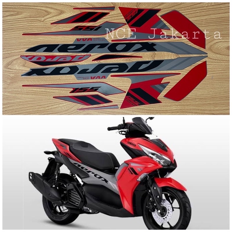 STIKER STRIPING MOTOR AEROX 2021 MERAH