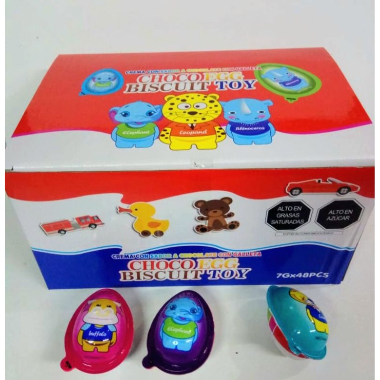 Coklat Cemilan Snack Biskuit Egg Toy Kinderjoy Karakter Mainan Anak Murah (isi 48 pcs)