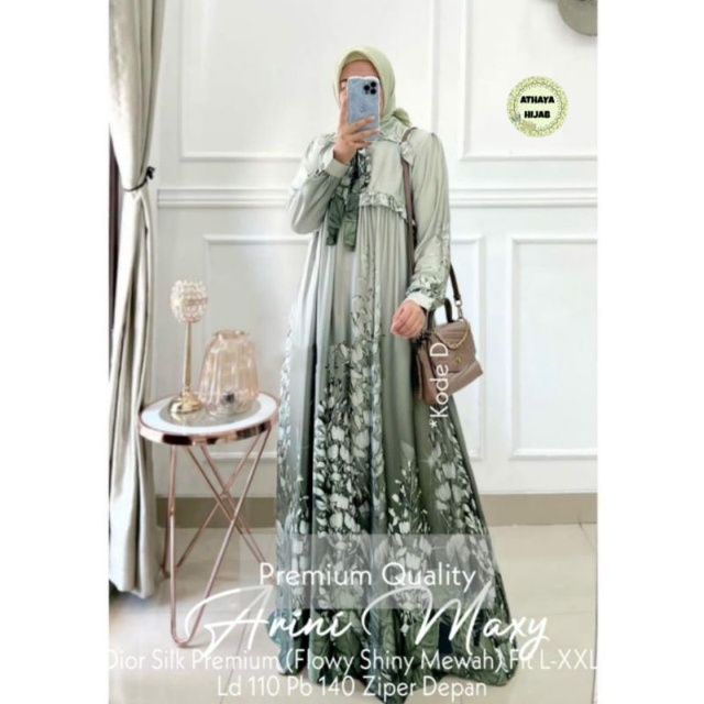 Gamis Maxy Arini Maxy DiorSilk Premium LD 110 Gamis Wanita Muslimah Hijab Terbaru Super Halus By Ath