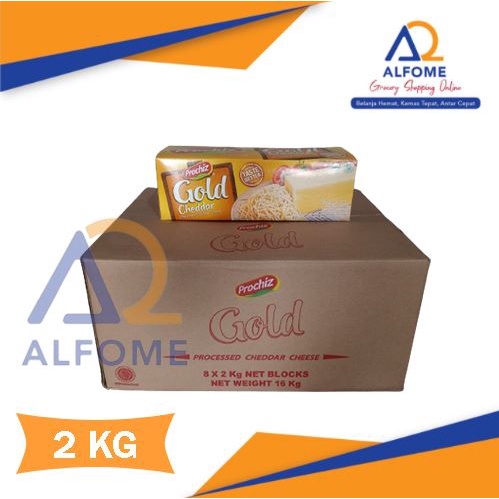 Keju Prochiz Gold Cheddar 2KG (KARTONAN) Murah Meriah &amp; Berkualitas !!!