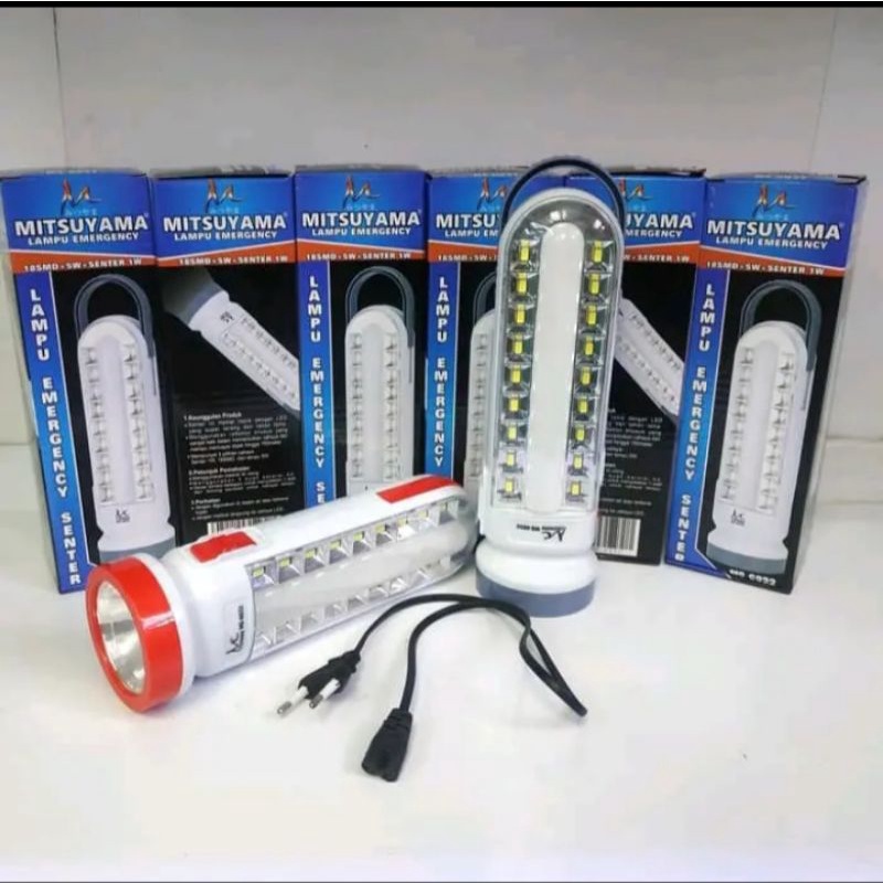 Lampu Emergency Cas Senter Mitsuyama 6032 Tahan12 Jam Terang Untuk Darurat Mati Listrik