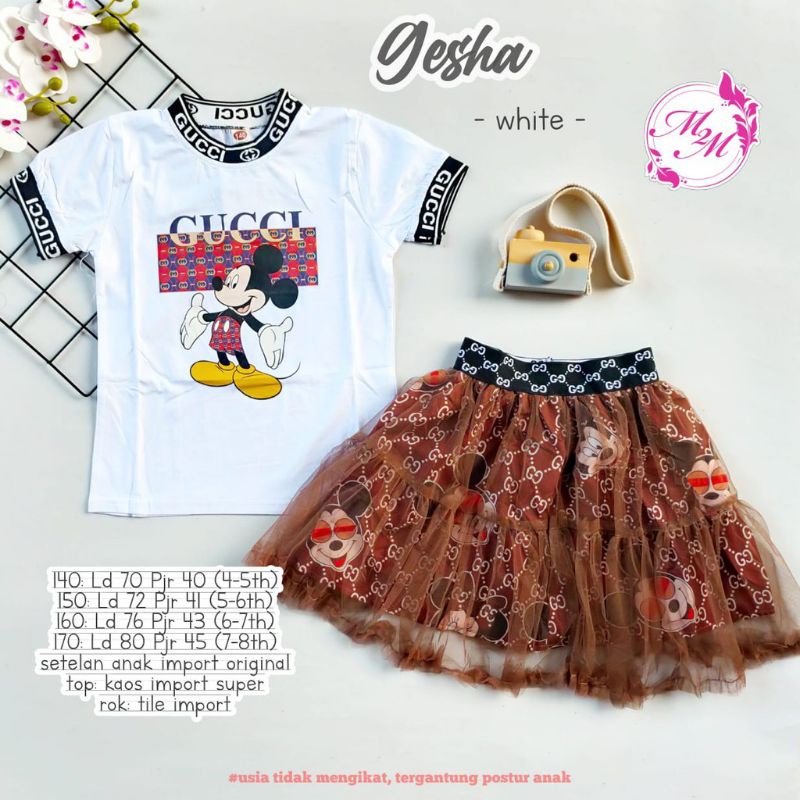 SETELAN ROK TUTU ANAK IMPORT PREMIUM 4-8 TAHUN / BAJU SETELAN ROK ANAK CEWEK IMPORT 4-8 TAHUN JUNIOR TANGGUNG