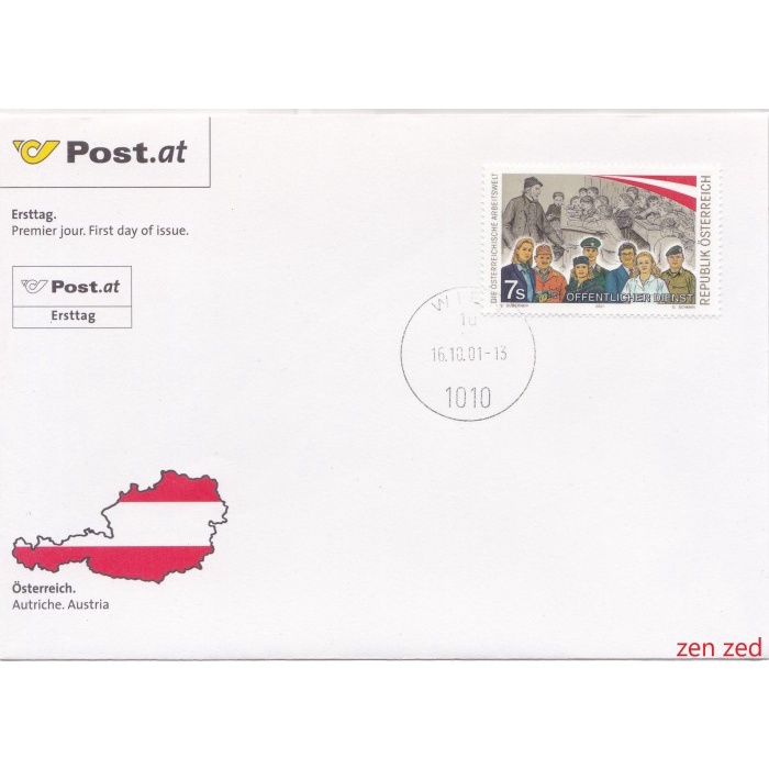 

A485 Prangko Austria FDC 2001 The Austrian World of Work 1 Pcs