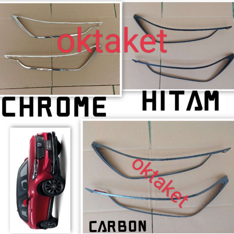 garnish depan Honda HRV 2022 2023 up hitam Chrome Carbon