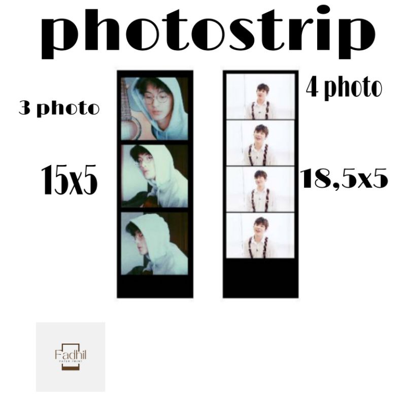 cetak photo strip hitam putih isi 4 foto 3 foto